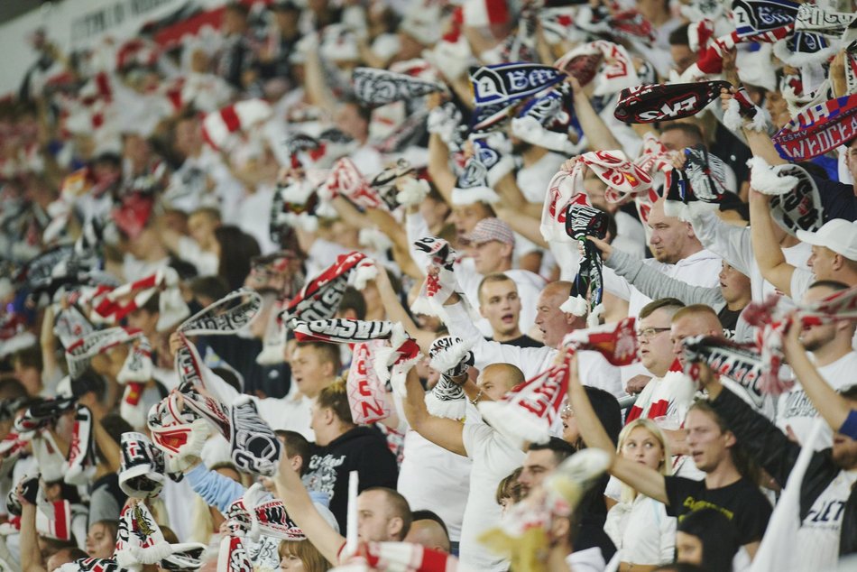 Kibice na meczu ŁKS Łódź - Jagiellonia Białystok