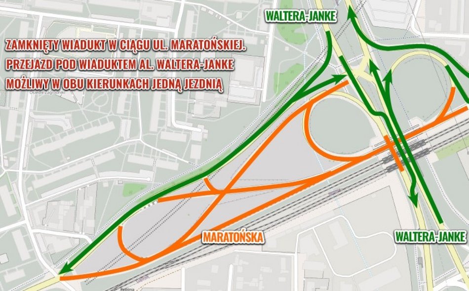 Łódź. Remont wiaduktu na Maratońskiej w Łodzi. Zmiany w MPK Łódź i organizacji ruchu na Retkini
