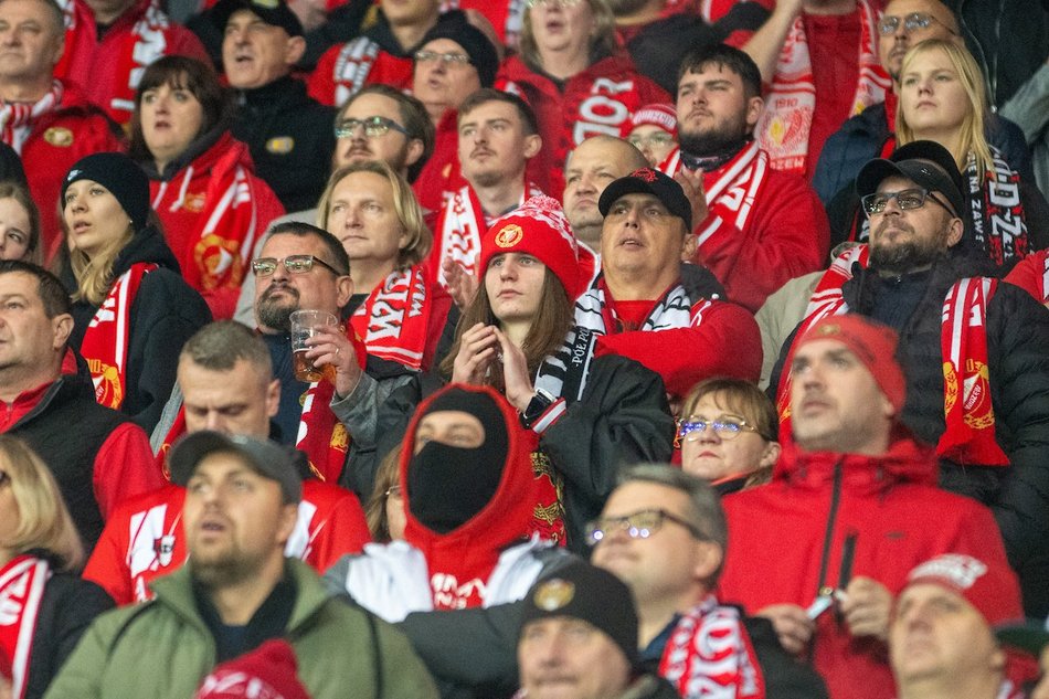 Kibice na meczu Widzewa Łódź z Radomiakiem Radom