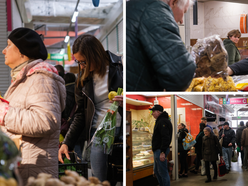Łódź. Przedświąteczne zakupy na Rynku Bałuckim