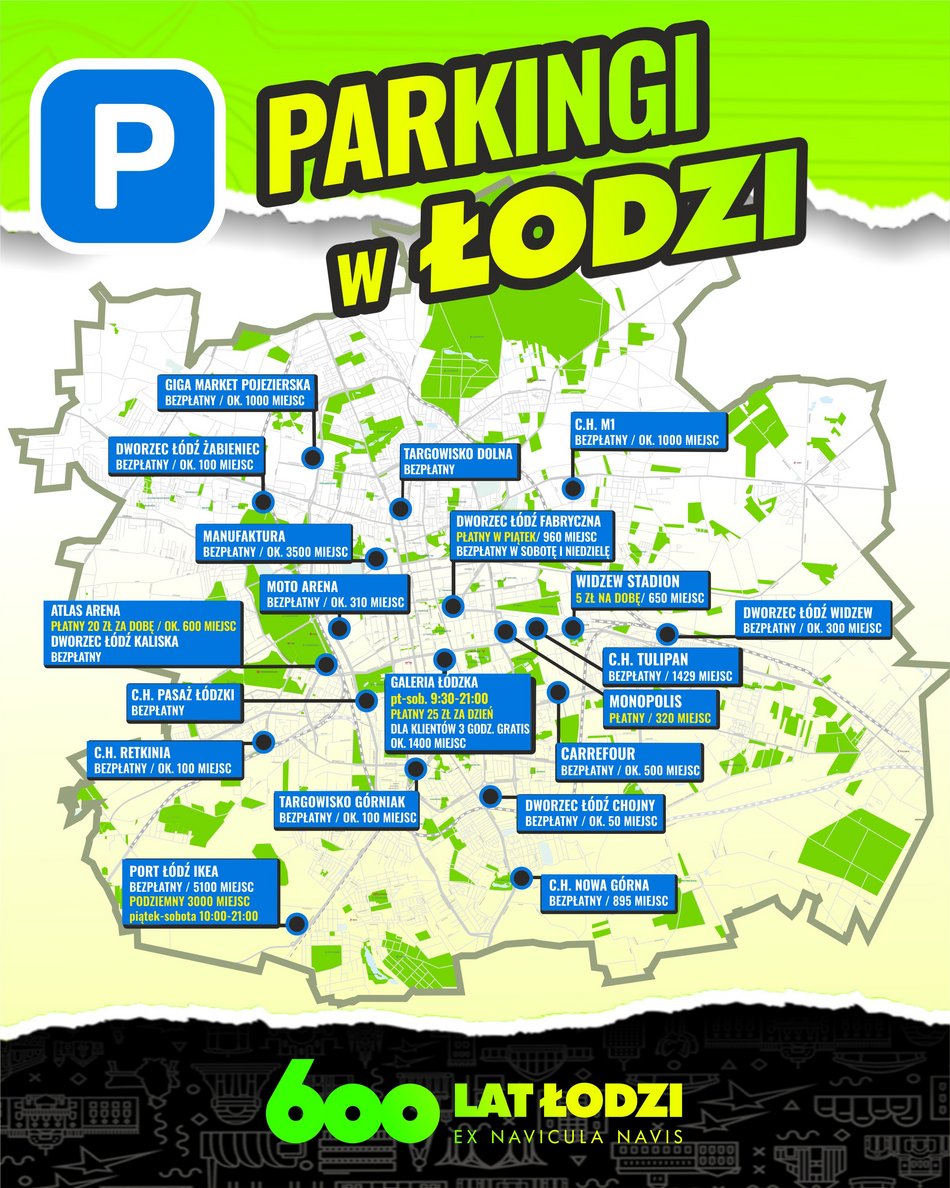 Parkingi w Łodzi