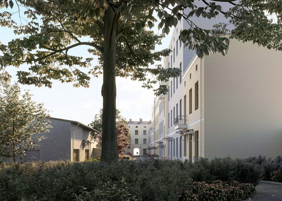 wizualizaja podwórka kamienicy