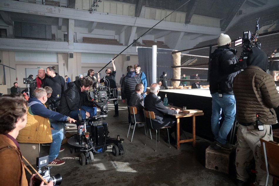 Plan filmowy w Hali Sportowej w Łodzi