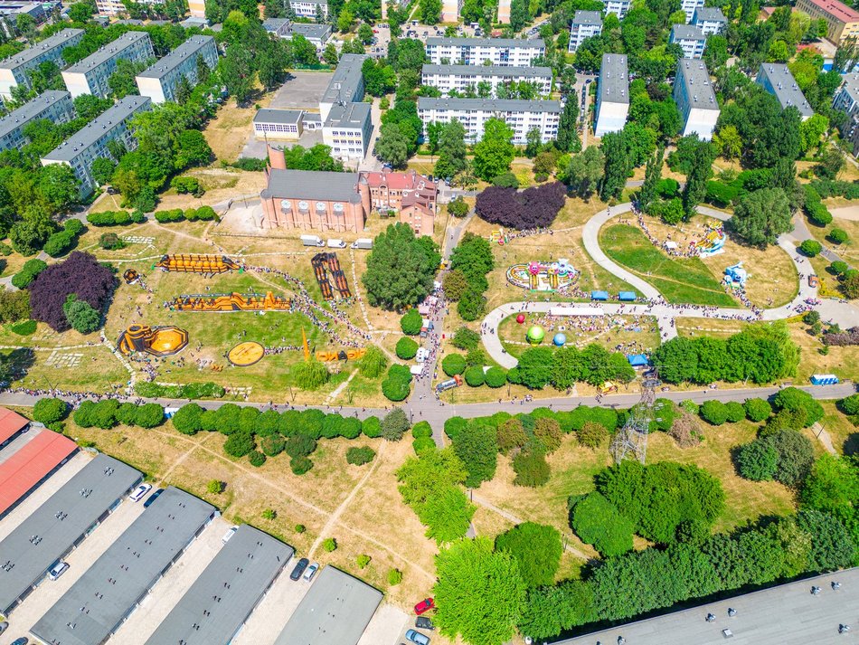 Festiwal dmuchańców w parku Podolskim w Łodzi