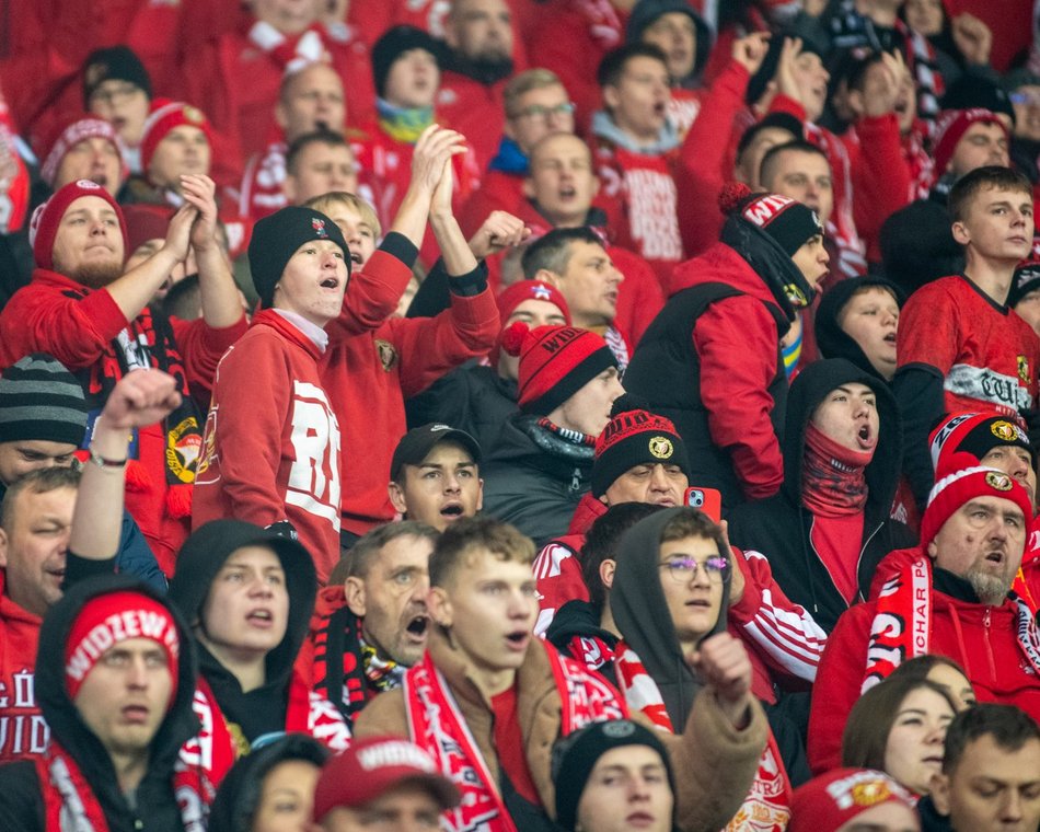 Kibice na meczu Widzew Łódź - Raków Częstochowa