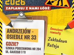Remonty ulic na Andrzejowie i Osiedlu nr 33 w Łodzi. Przyjdź na spotkanie i podziel się swoimi pomysłami
