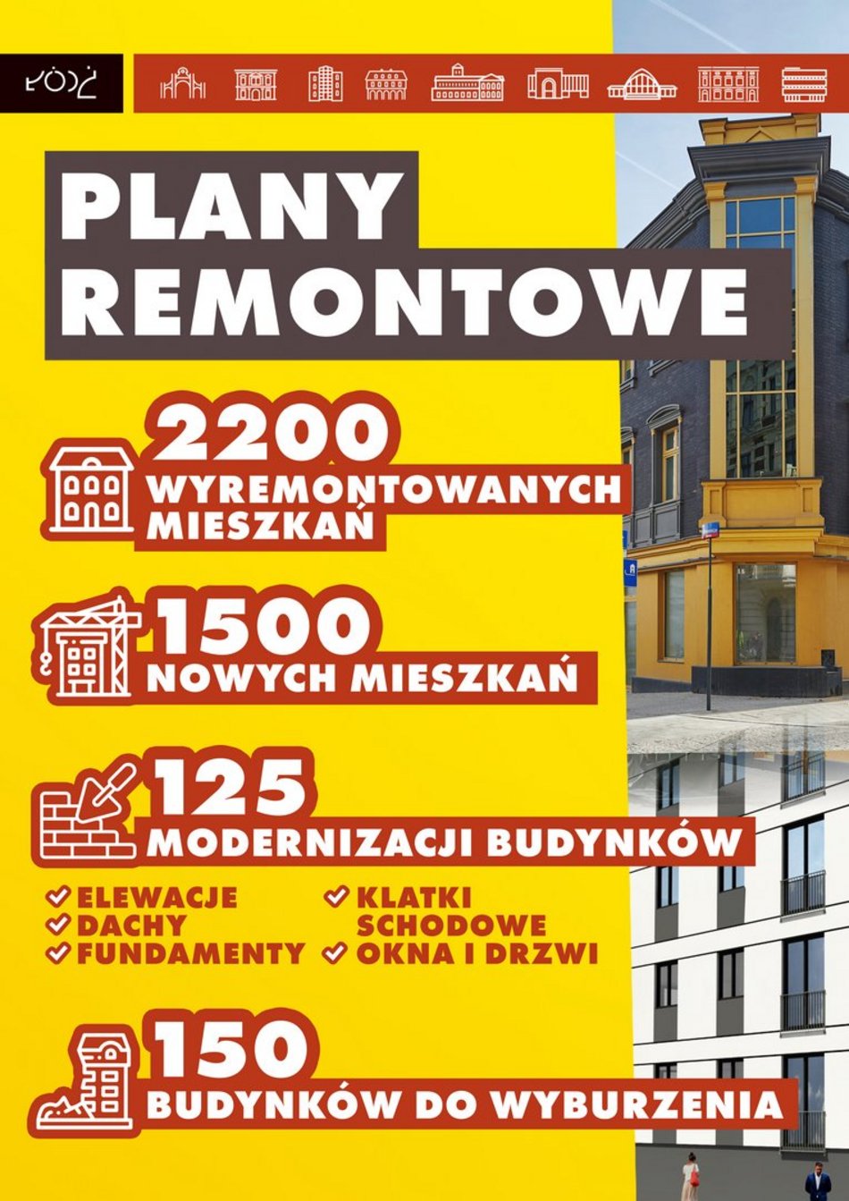 Łódź. Wielki plan mieszkaniowy dla Łodzi. Aż 1500 nowych mieszkań, 2200 remontów i 149 wyburzeń