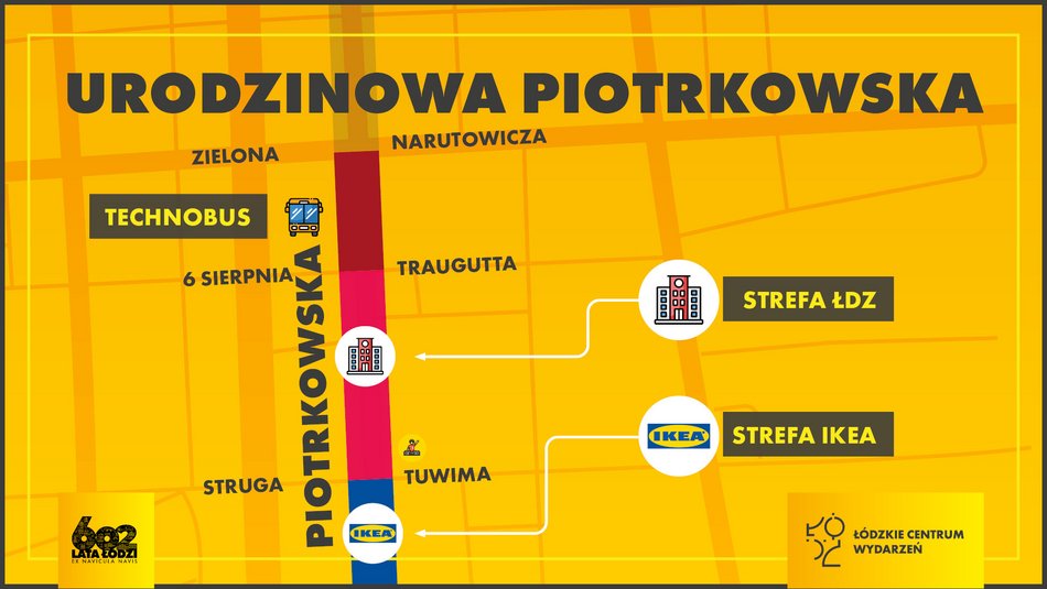 Łódź. 602. Urodziny Łodzi na Piotrkowskiej. Mnóstwo dmuchańców, technobus i... sporty wodne!