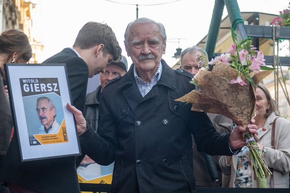 Łódź. Witold Giersz w Alei Gwiazd na Piotrkowskiej