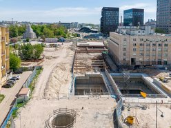 Łódź. Kolej Dużych Prędkości w Łodzi. Budowa komory przy Sienkiewicza