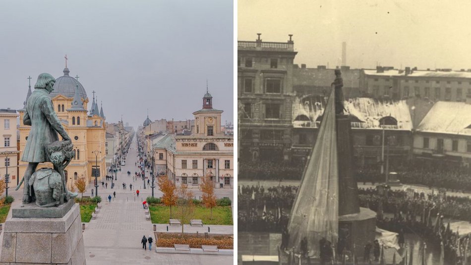 Łódź. pomnik Tadeusza Kościuszki na placu Wolności w Łodzi
