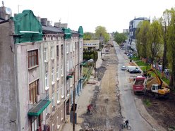 Remont ulicy Przybyszewskiego - zdjęcie z lotu ptaka