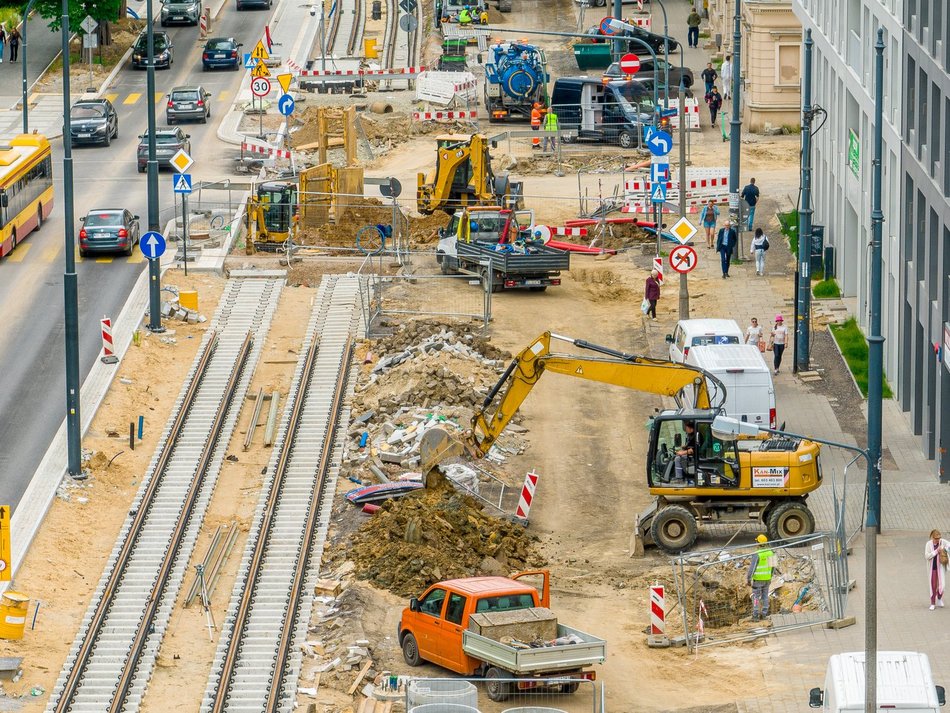 remont ulicy z lotu ptaka