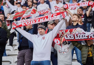 Kibice na meczu ŁKS Łódź - Arka Gdynia