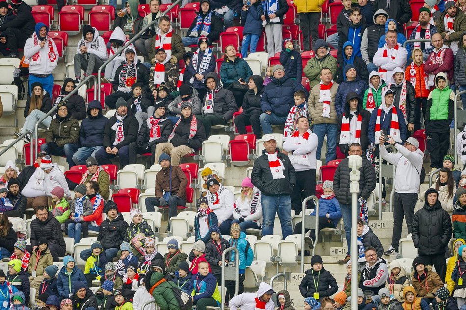 Kibice na meczu ŁKS Łódź - Lech Poznań