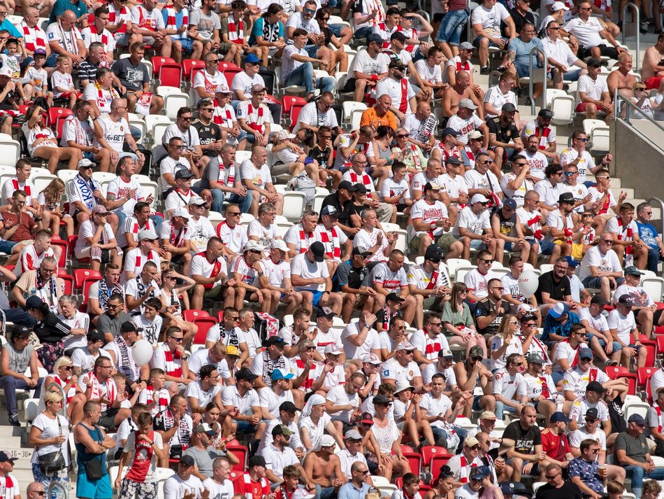 Kibice na meczu ŁKS Łódź - Pogoń Szczecin