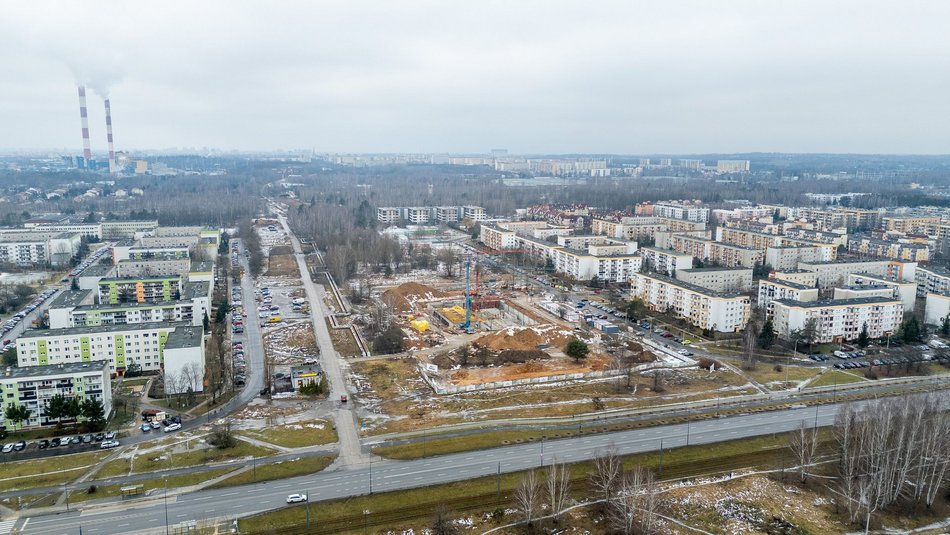 Łódź. Aquapark Widzew w Łodzi - plac budowy