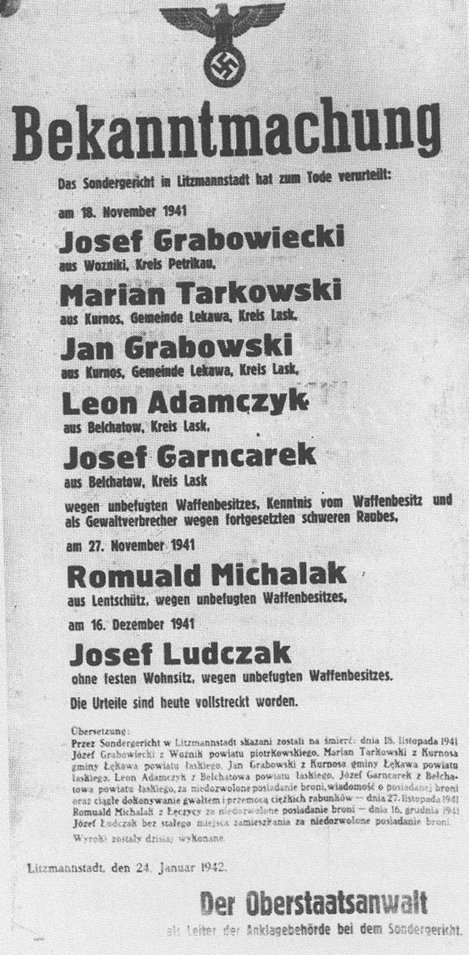 Niemieckie mundury, faszystowskie flagi i obwieszczenia o aresztowaniach były znakiem toczącej się wojny i okupacyjnego terroru