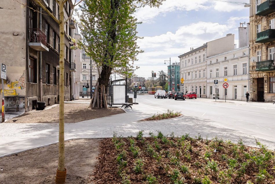 Łódź. Żeromskiego w Łodzi po remoncie. Chodniki bez aut, nowe parkingi i dużo zieleni