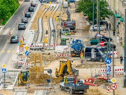 remont ulicy z drona