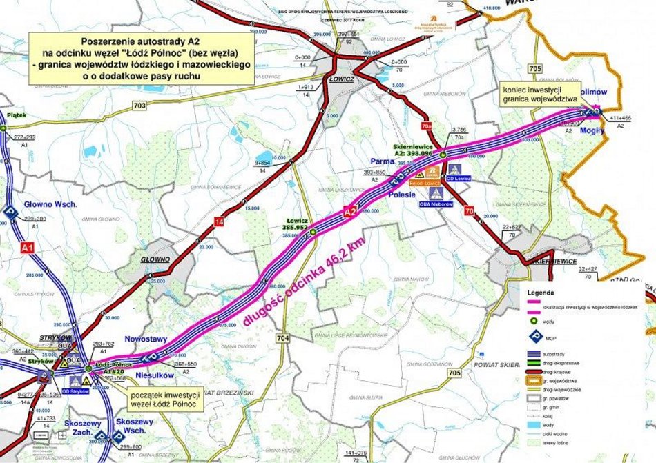 Rozbudowa autostrady A2 między Łodzią a Warszawą