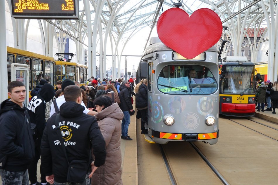 Walentynkowy tramwaj w Łodzi