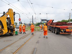 Remont torowiska na skrzyżowaniu al. Włókniarzy i ul. Legionów