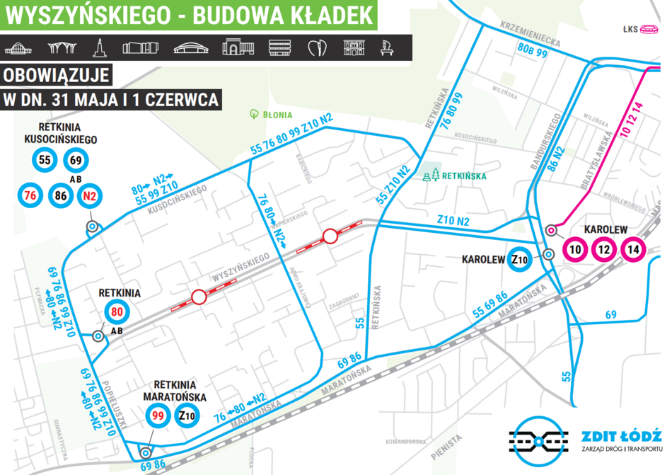 Budowa kładek nad Wyszyńskiego w Łodzi. Najnowsze postępy i zmiany w ruchu