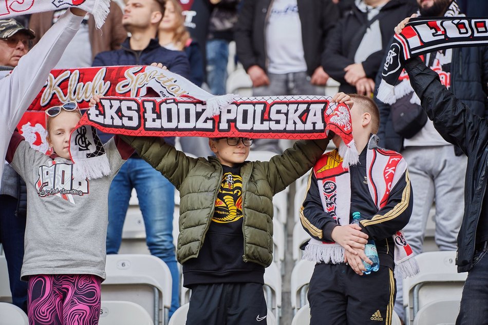Kibice na meczu ŁKS Łódź - Arka Gdynia