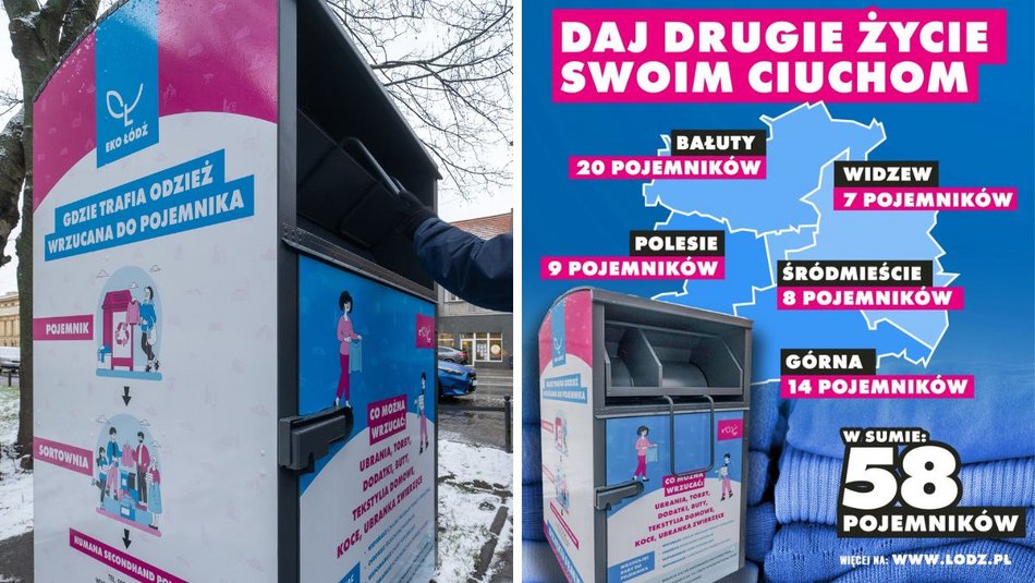 Łódź. Gdzie oddać zużytą odzież? W mieście jest aż 58 pojemników na tekstylia