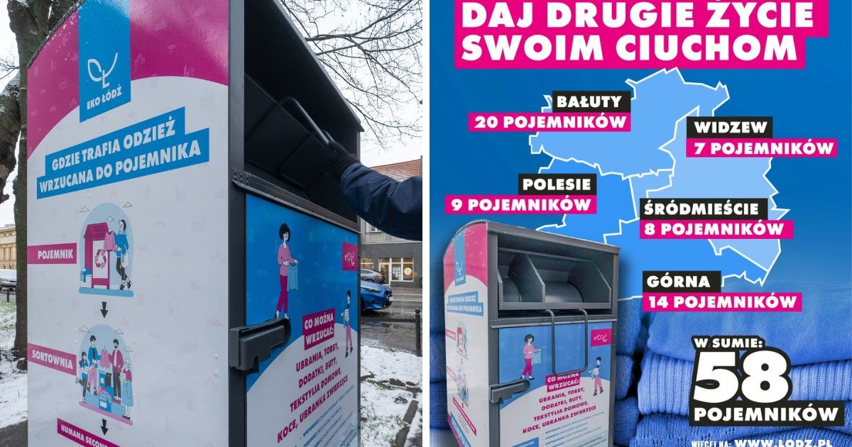 Gdzie oddać zużytą odzież w Łodzi? W mieście jest aż 58 pojemników na