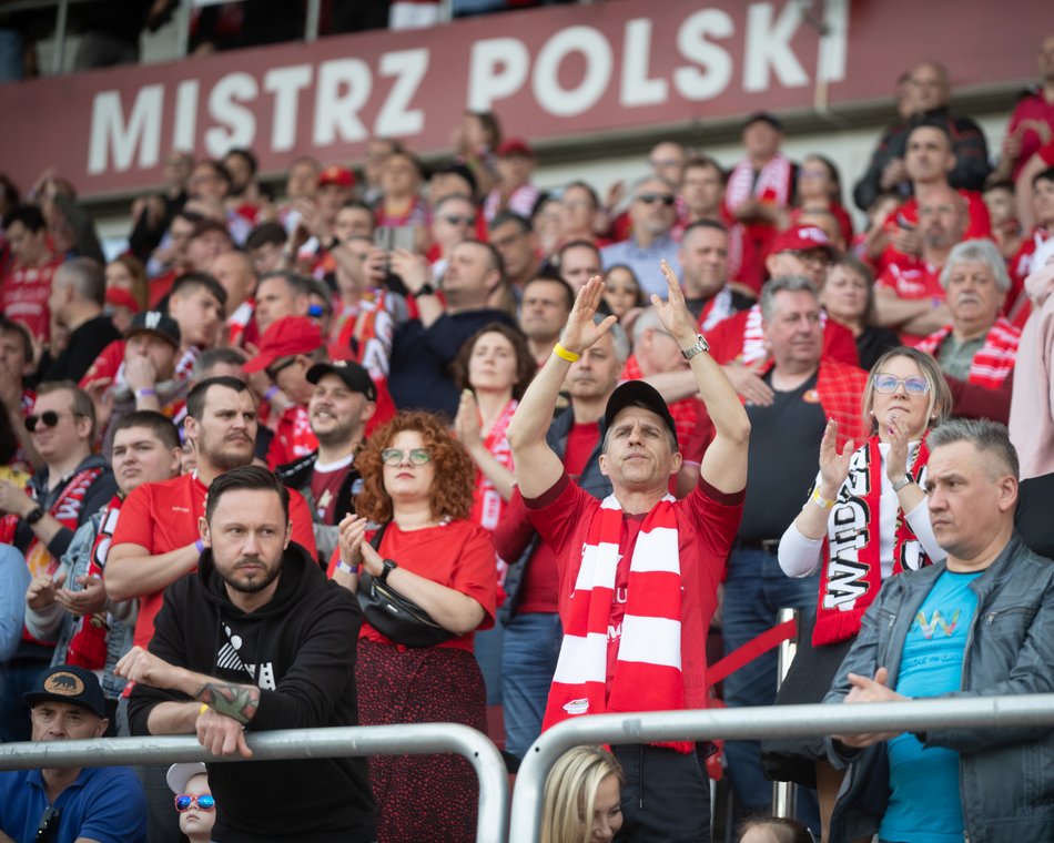 Kibice na meczu Widzew Łódź - Piast Gliwice
