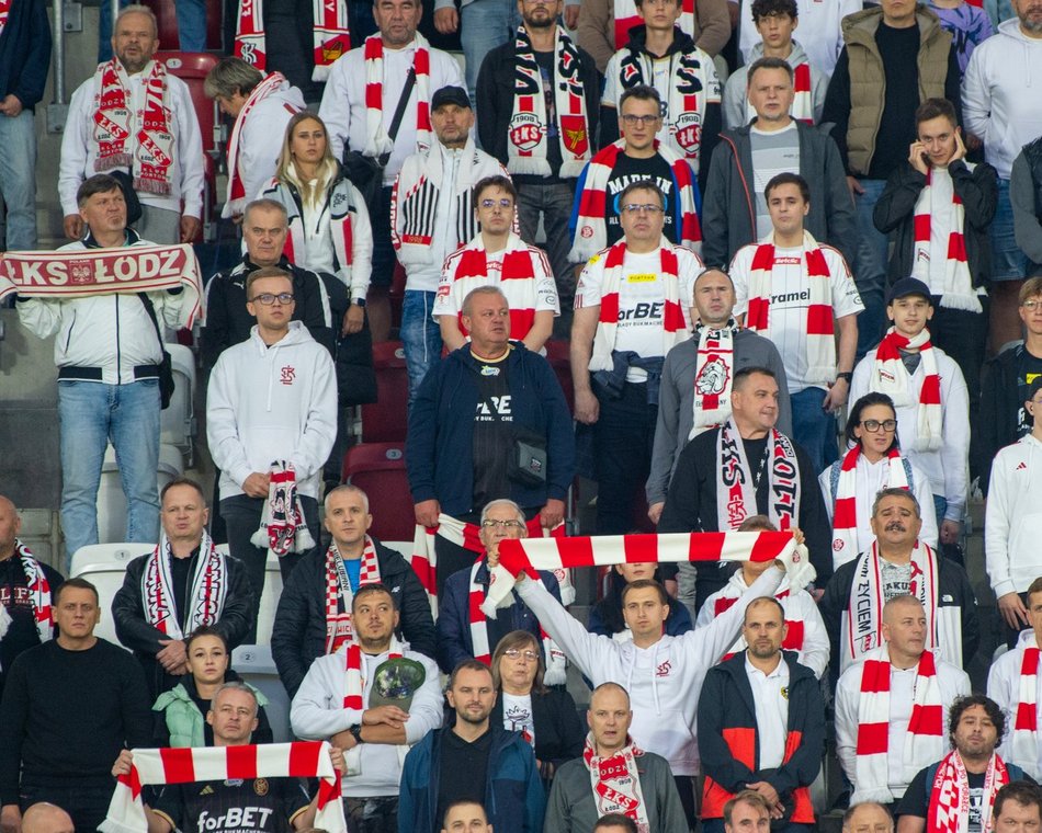 Kibice na meczu ŁKS Łódź z Górnikiem Łęczna