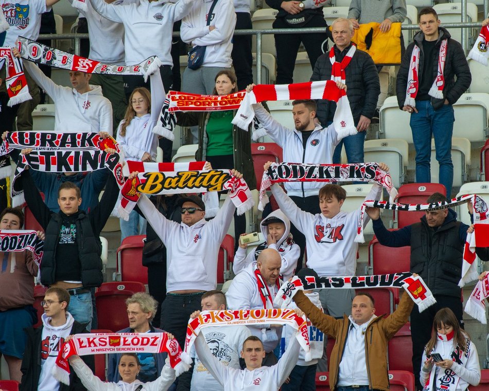 Kibice podczas meczu ŁKS Łódź - Puszcza Niepołomice