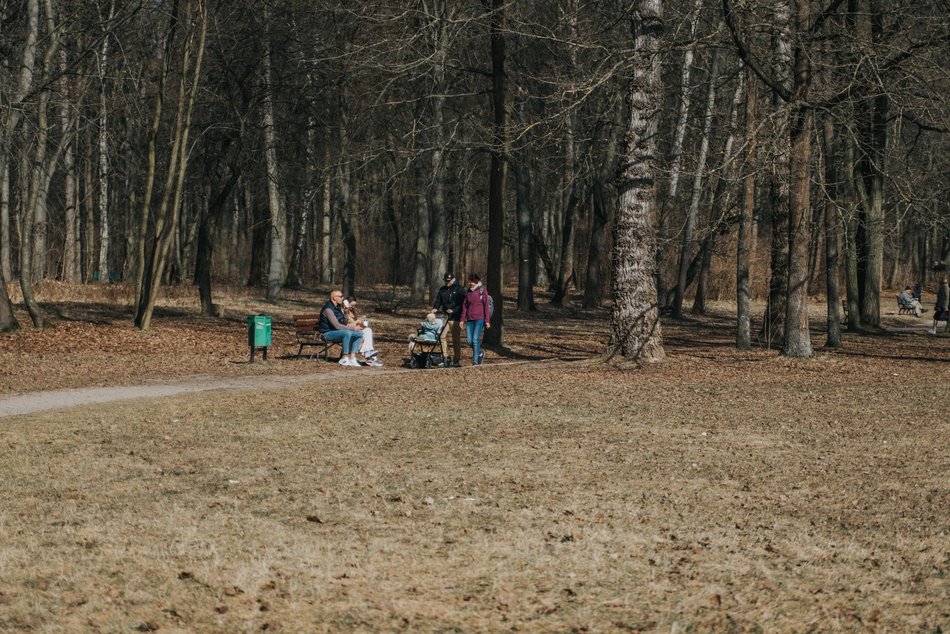 Łódź. Dobra pogoda w Łodzi sprzyja spacerowaniu! Tłumy w Parku na Zdrowiu w Łodzi