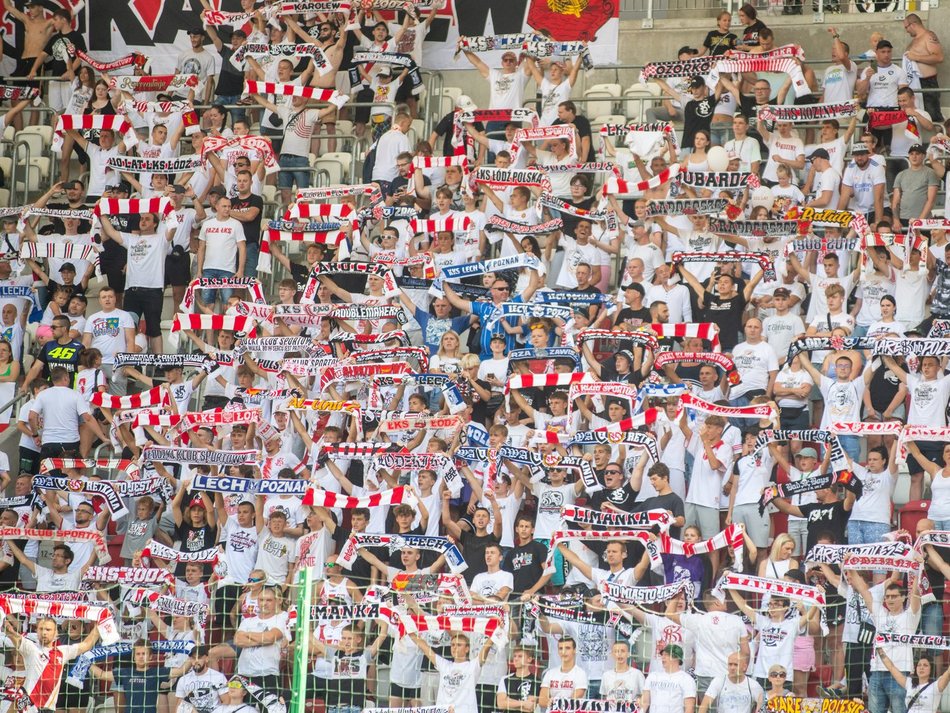 Kibice na meczu ŁKS Łódź - Pogoń Szczecin