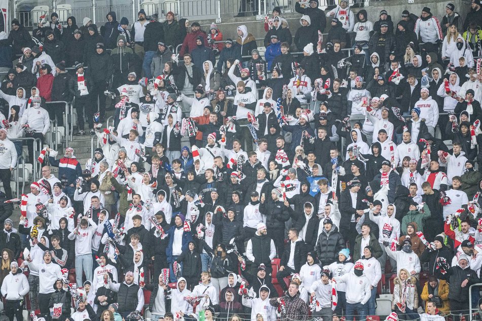 Kibice na meczu ŁKS Łódź - Ruch Chorzów