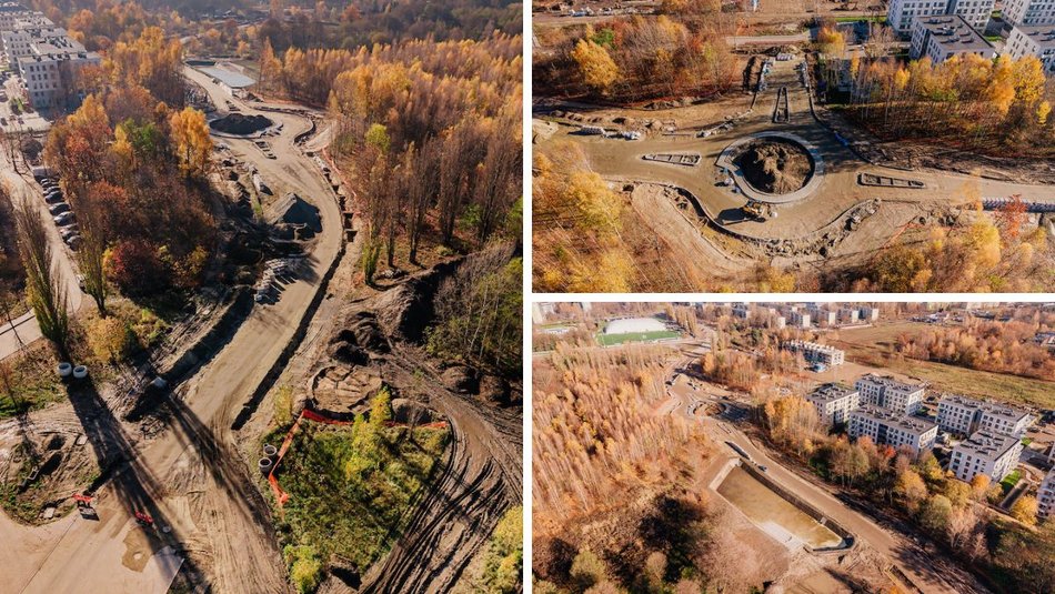 Łódź. Remont Kaczeńcowej. Zobacz nowe rondo i drogę z lotu ptaka!