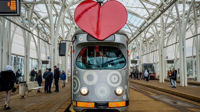 Darmowy walentynkowy tramwaj MPK Łódź na ulicach miasta! Jak tu można go nie kochać? [ZDJĘCIA]