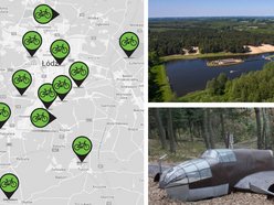Wycieczki rowerowe po Łodzi - mapa miejsc, samolot w lesie w Dłutówku, Tuszyn