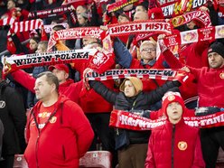 Kibice na meczu Widzewa Łódź z Koroną Kielce