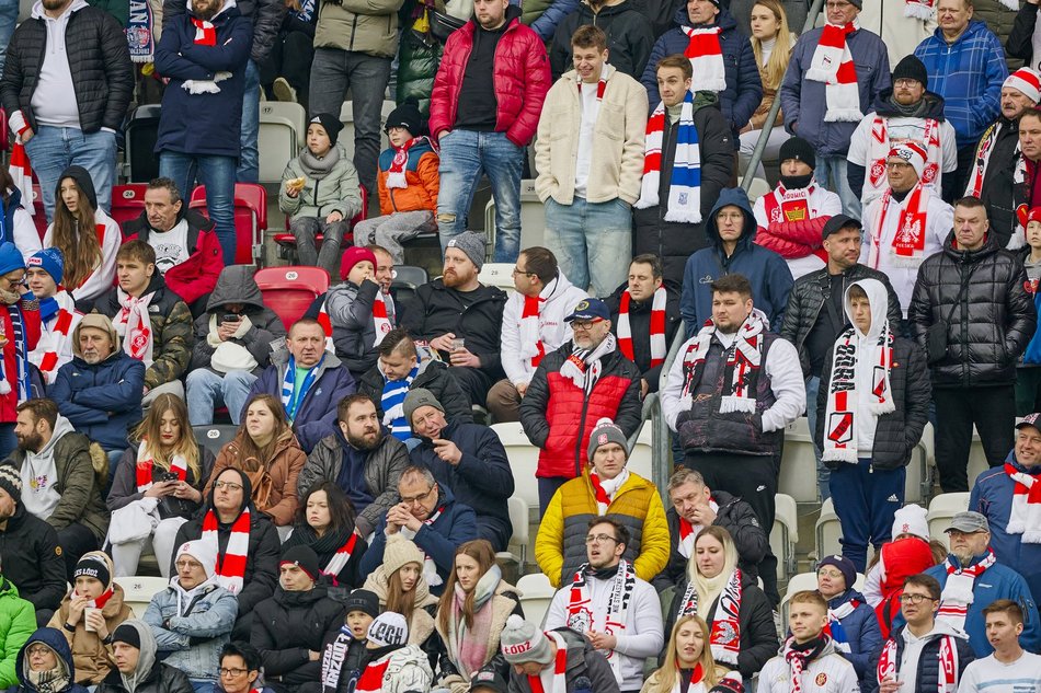 Kibice na meczu ŁKS Łódź - Lech Poznań