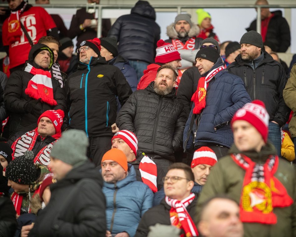 Kibice na meczu Widzew Łódź - Warta Poznań