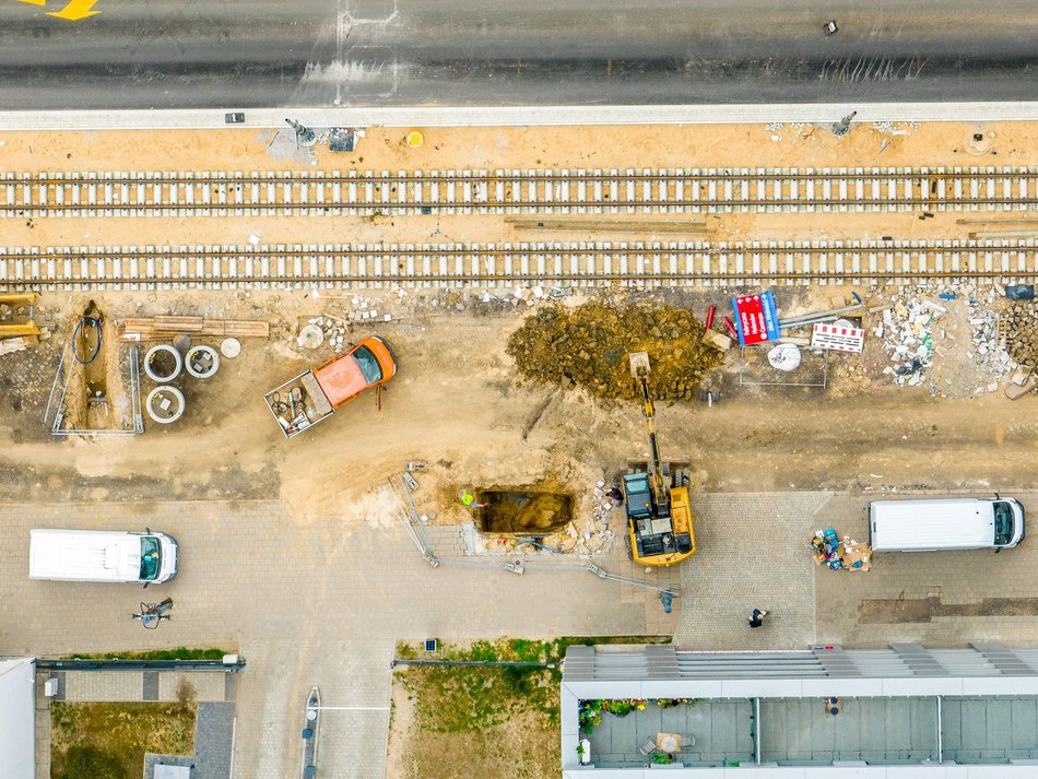 remont ulicy z lotu ptaka