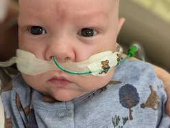 Łódź. Światowy Dzień Wcześniaka w Łodzi. Na zdjęciu Kordian, wcześniak urodzony w ICZMP w Łodzi