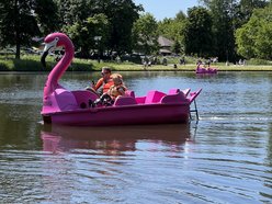 ludzie bawiący się podczas dnia dziecka na łonie natury