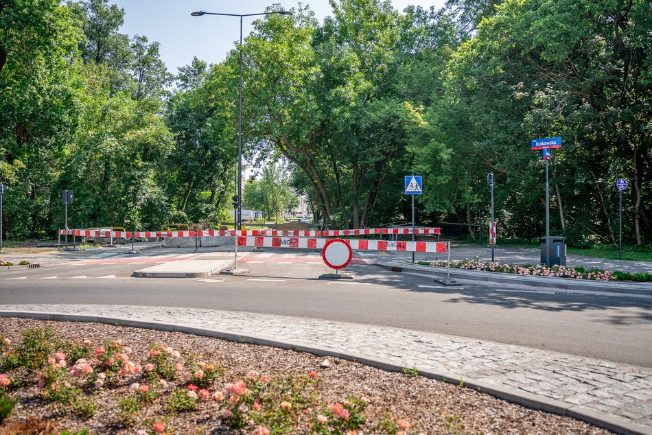 Zawalony most na rzece Bałutce