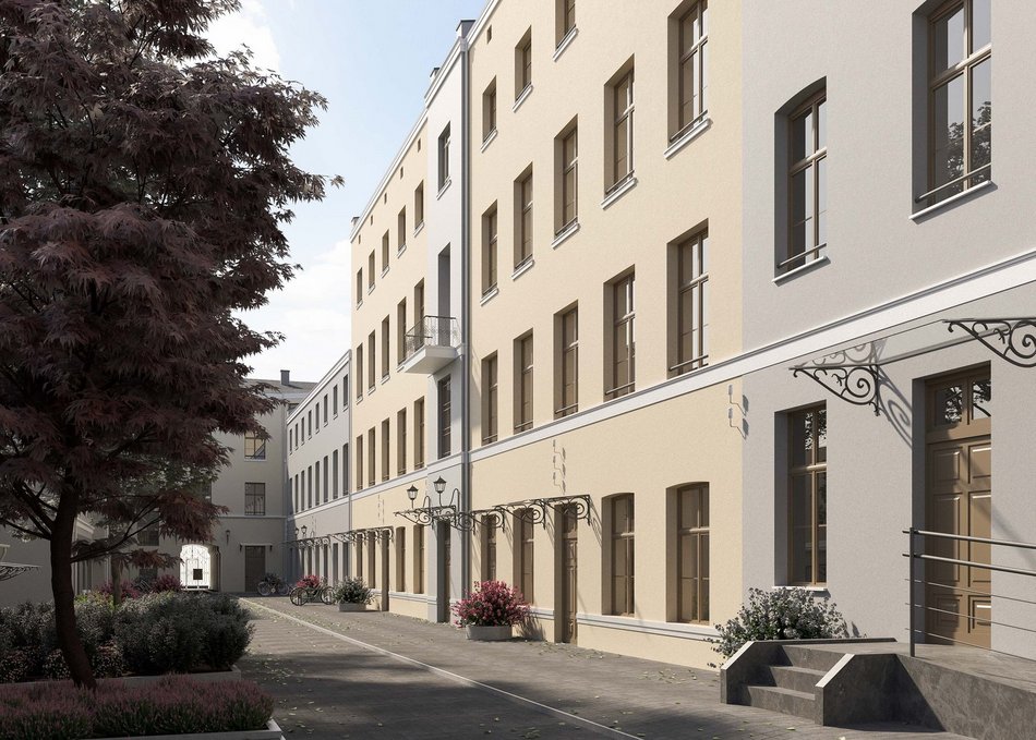 wizualizaja podwórka kamienicy