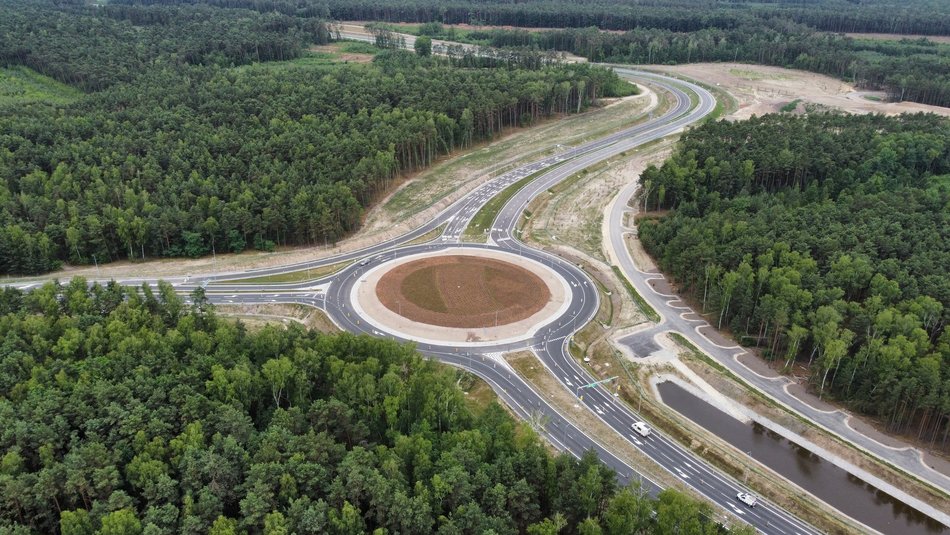 S14 między węzłami Aleksandrów a Emilia - zdjęcia z lotu ptaka