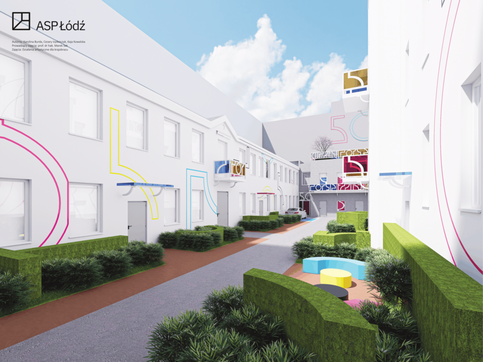 Łódź. Nowe artystyczne podwórko przy Piotrkowskiej. Strzemiński inspiracją dla detali